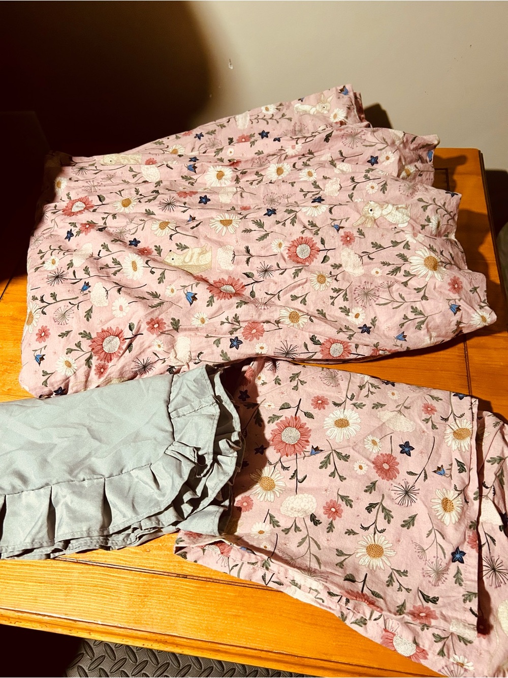 Dusty Rose Pink Woodland Floral Twin Duvet Cover set